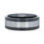 HUSKEY Ceramic ring with Tungsten Inlay Wedding Band With Flat Polished Edges - 8mm - Larson Jewelers