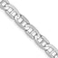 14K White Gold 5.25mm Concave Anchor with Lobster Clasp Chain Necklace