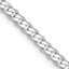 14K White Gold 2.9mm Flat Beveled Curb with Lobster Clasp Chain Necklace