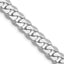 14K White Gold 6.25mm Flat Beveled Curb with Lobster Clasp Chain Necklace