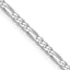 14K White Gold Flat Figaro with Lobster Clasp Chain