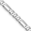 14K White Gold 4mm Flat Figaro with Lobster Clasp Chain Necklace