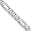 14K White Gold 4.5mm Flat Figaro with Lobster Clasp Chain Necklace