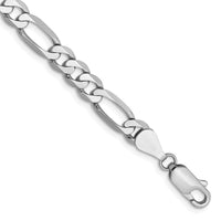 14K White Gold 9 inch 5.5mm Flat Figaro with Lobster Clasp Chain