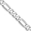 14K White Gold 6mm Flat Figaro with Lobster Clasp Chain Necklace