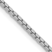 14K White Gold 1.5mm Box with Lobster Clasp Chain Necklace