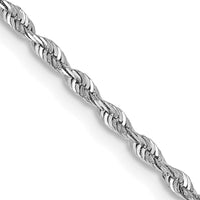 14K White Gold 1.85mm Diamond-cut Quadruple Rope Lobster Clasp Chain Necklace