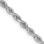 14K White Gold 2.75mm Diamond-cut Quadruple Rope Lobster Clasp Chain Necklace