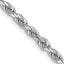 14K White Gold 3.35mm Diamond-cut Quadruple Rope Lobster Clasp Chain Necklace