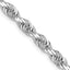 14K White Gold 4.5mm Diamond-cut Quadruple Rope Lobster Clasp Chain Necklace