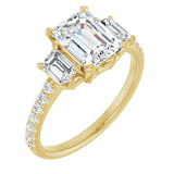 EMMA 14K Yellow Gold Emerald Cut Engagement Ring