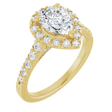 ANGEL 14K Yellow Gold Accented Pear Engagement Ring