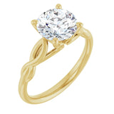 GRACE 14K Yellow Gold Round Solitaire Engagement Ring