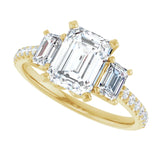 EMMA 14K Yellow Gold Emerald Cut Engagement Ring