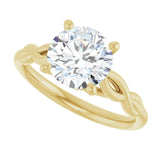 GRACE 14K Yellow Gold Round Solitaire Engagement Ring